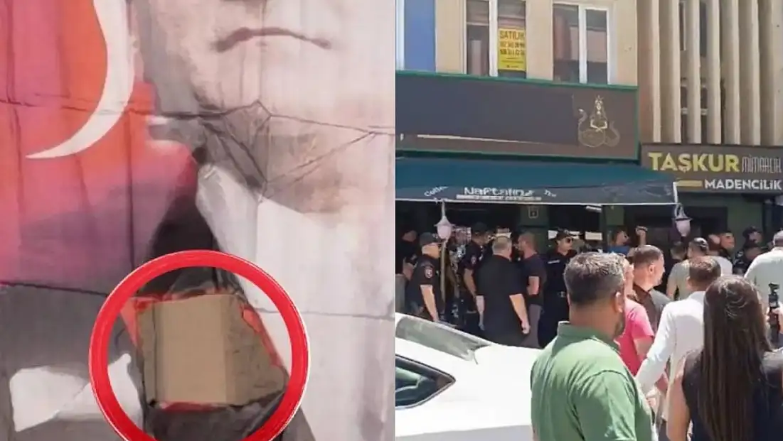 Atatürk posterine saldırı Kayseri'yi karıştırdı! CHP ile Yeni Parti arasında kavga çıktı
