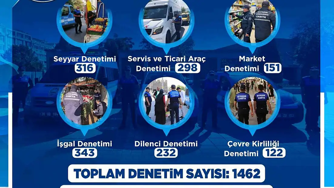 Kayseri zabıtasından yoğun mesai