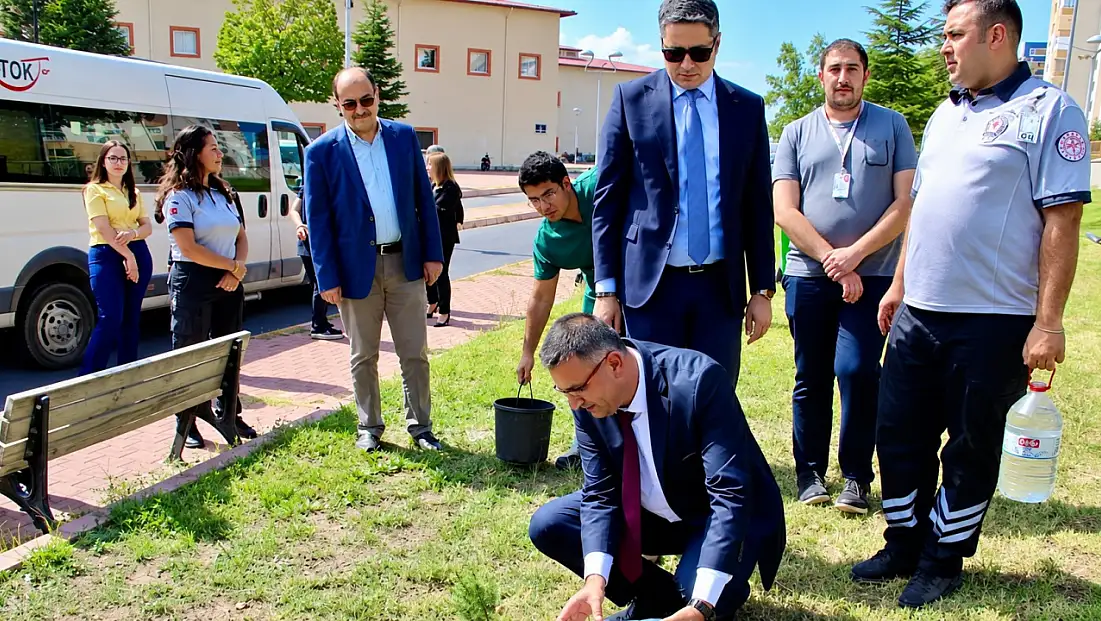 Hastane çalışanları bu kez fidanlar için bir araya geldi
