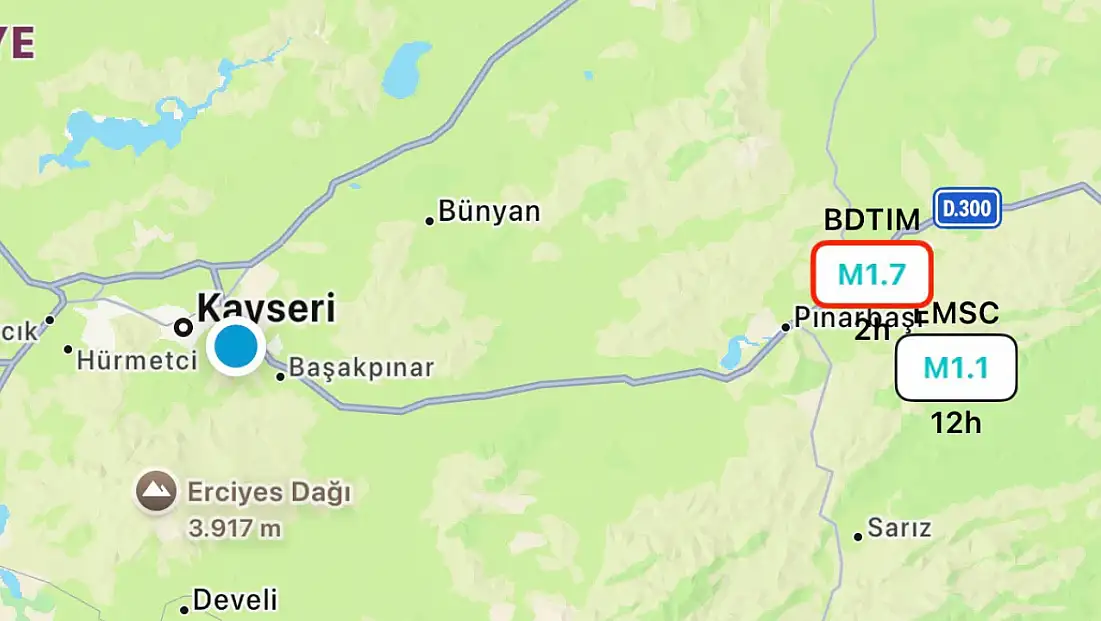 Kayseri’de akşam saatlerinde deprem