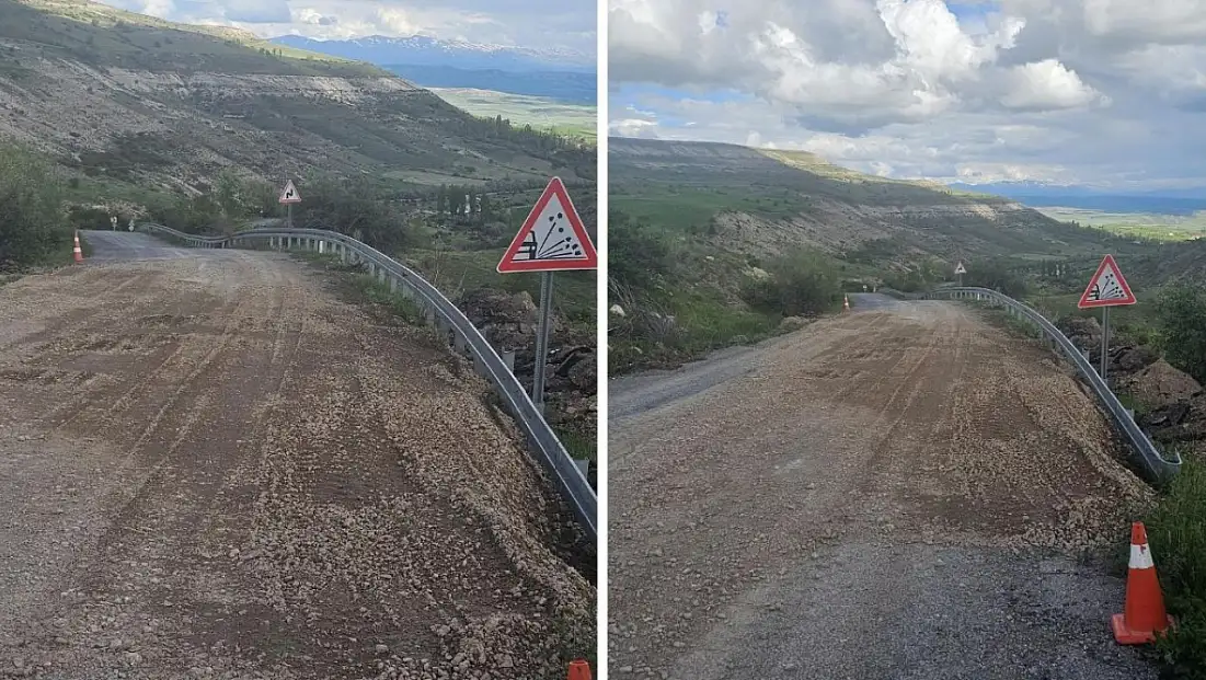 Kayseri'de bozulan yol onarılmaya başladı