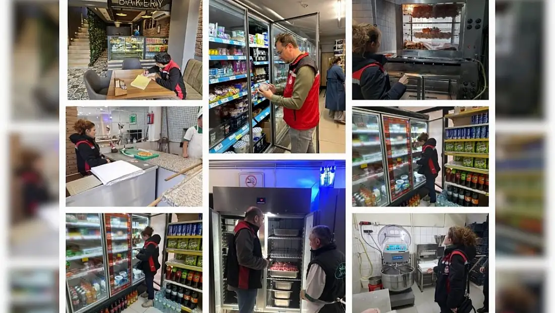 Kayseri’de ekiplerden pazar mesaisi! Fırından markete, kasaptan lokantaya kadar tek tek incelediler