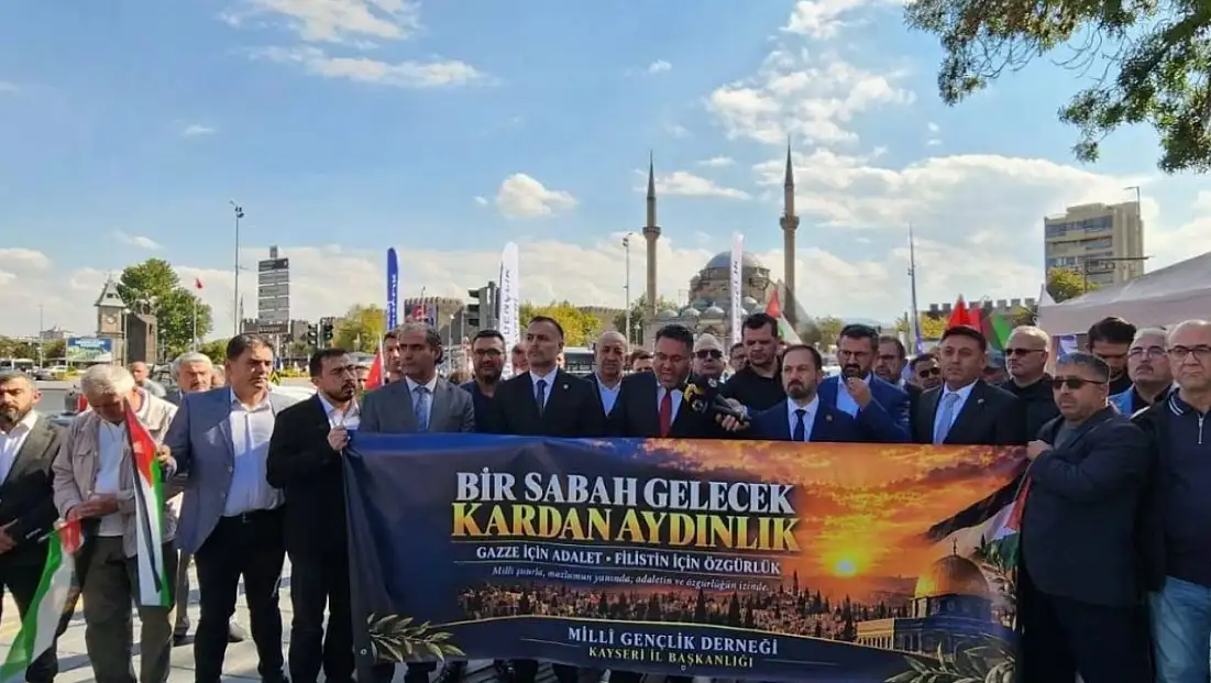 Kayseri’de Gazze isyanı: Tarihin en barbar soykırımı işleniyor!