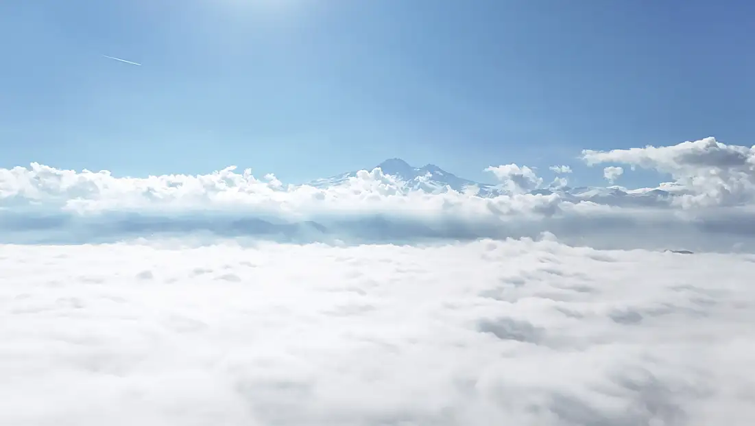 Kayseri'de hayran bırakacak manzara! Sis bulutlarının üzerinden kaydedildi