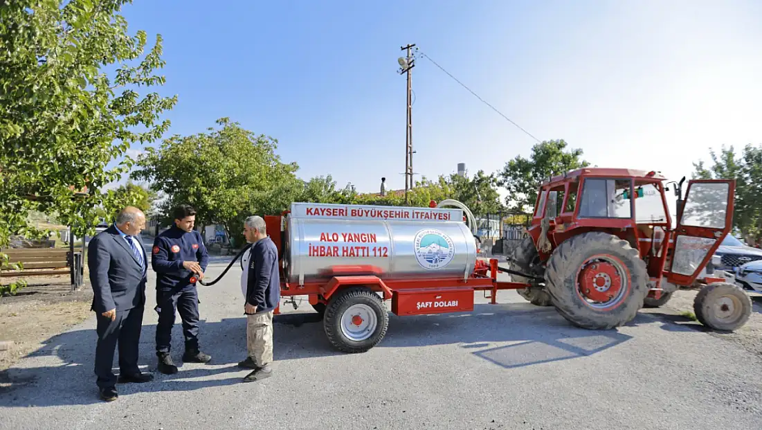 Kayseri’de iki mahalleye yangın desteği! İtfaiye gelene kadar kullanılacak