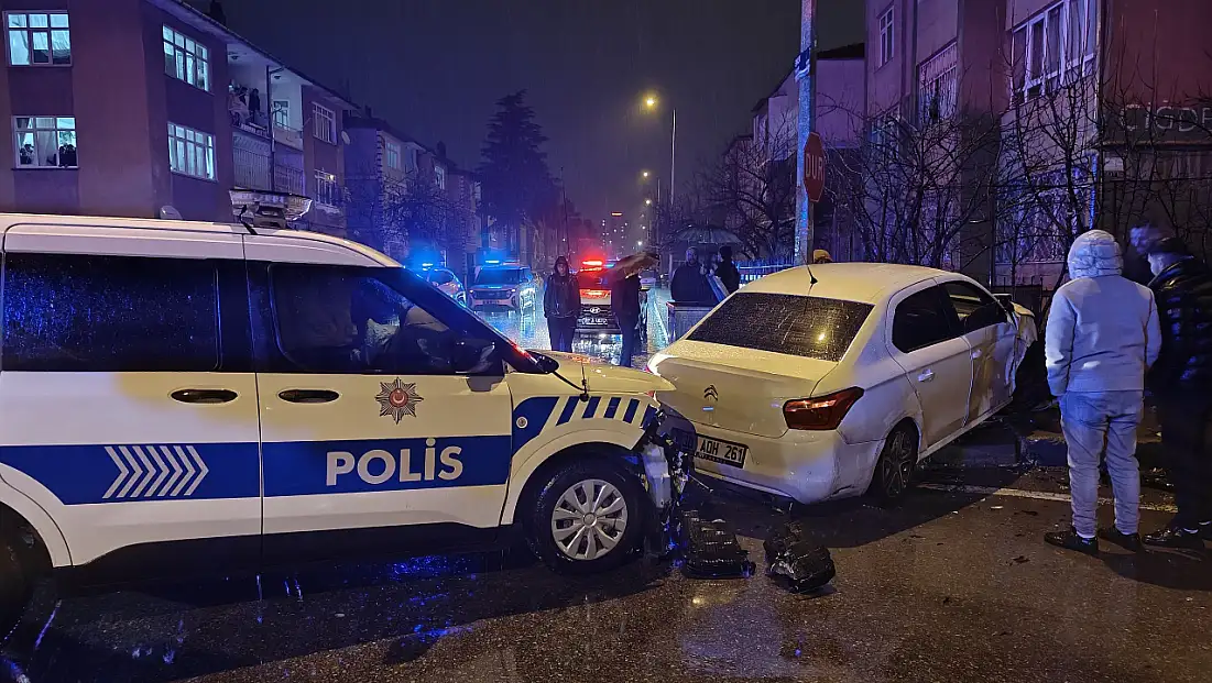 Kayseri'de polis aracı kazaya karıştı! 1 yaralı