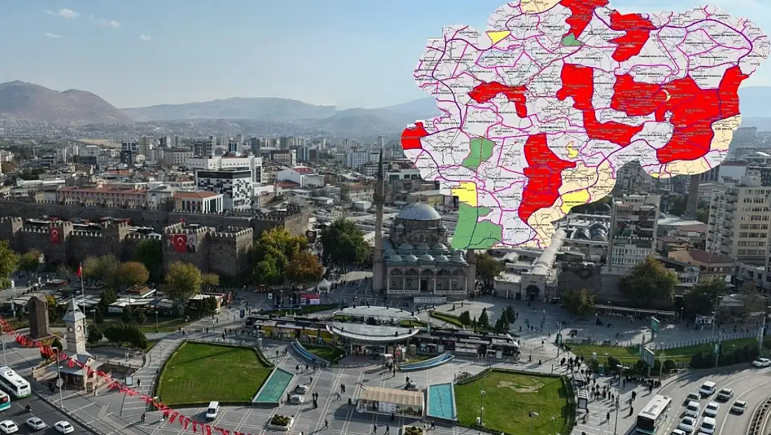 Kayseri için harita yayınlandı! Yasaklanan bölgeler belli oldu