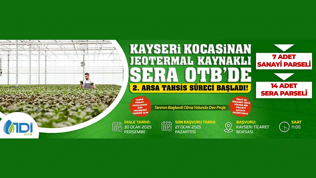 Kayseri Kocasinan Jeotermal Kaynaklı sera OTB
