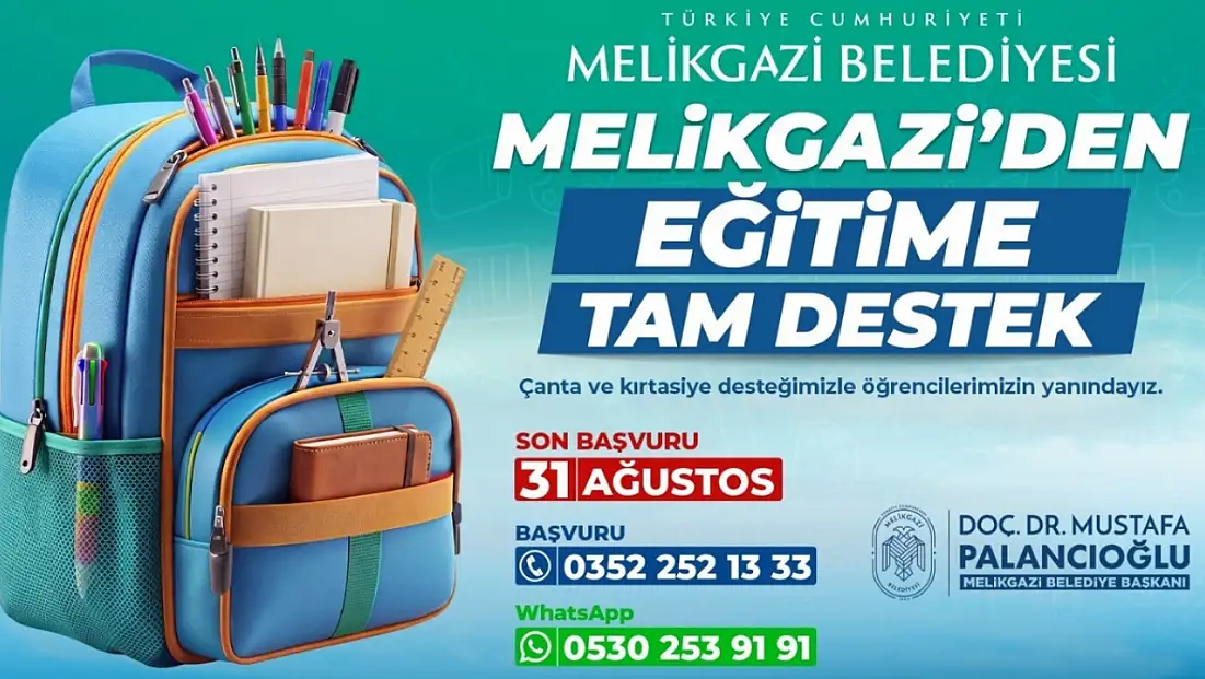 Melikgazi Belediyesi’nden öğrencilere eğitim desteği!