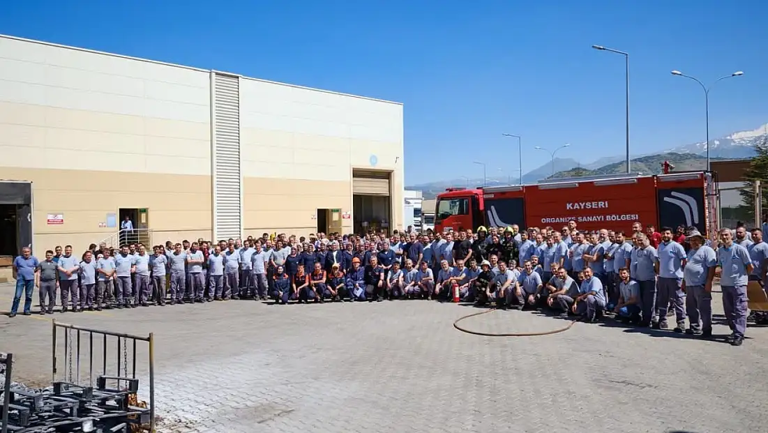 OSB’de çalışanlara uygulamalı yangın eğitimi