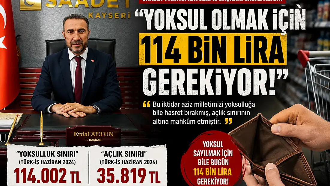 Yoksul olmak için 114 bin lira gerekiyor