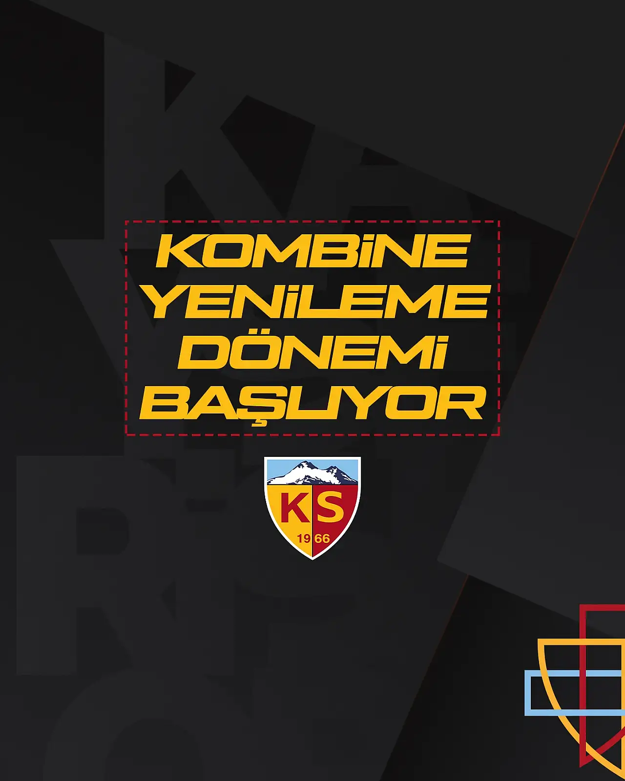 Kayserispor'da kombine yenileme heyecanı başlıyor!