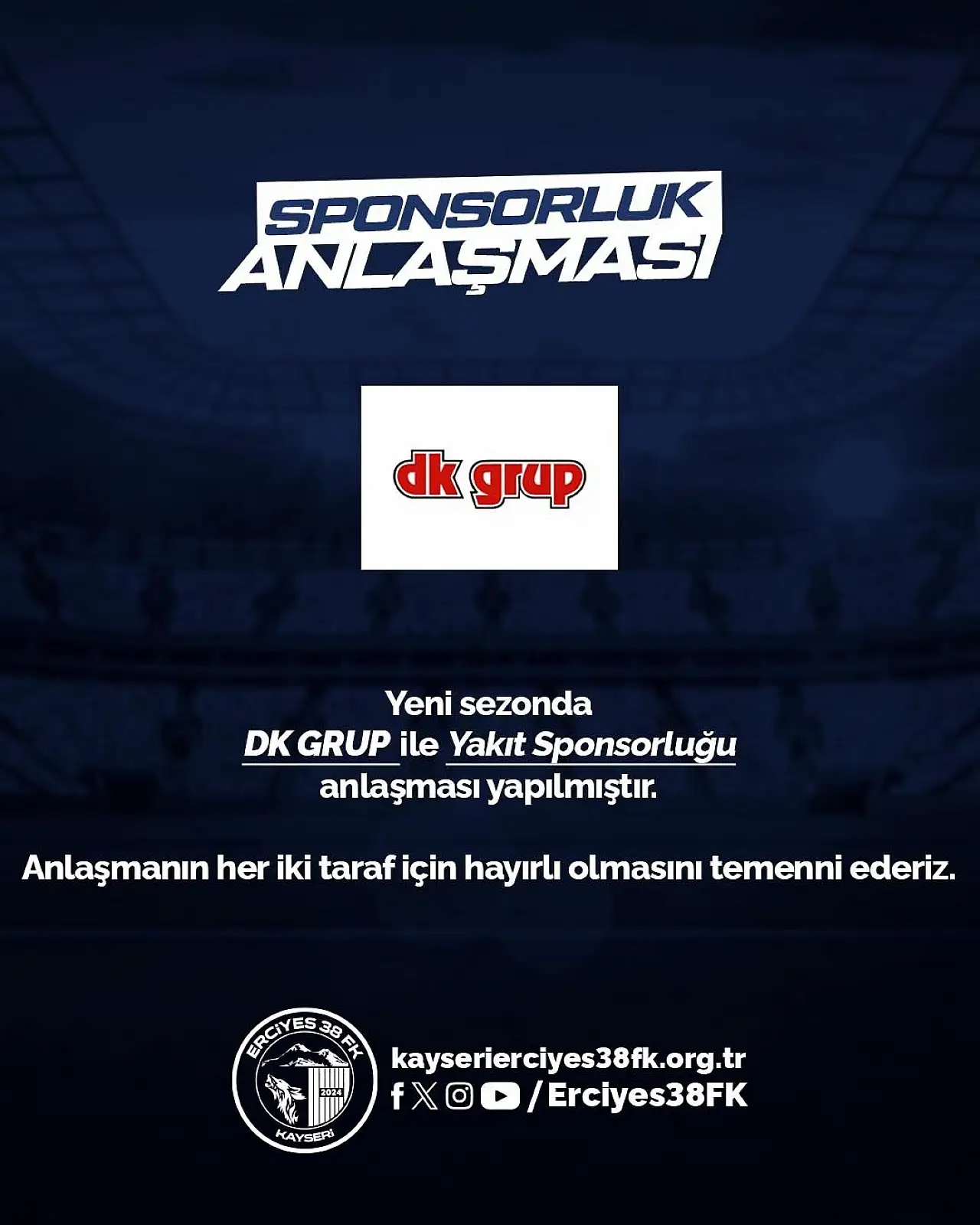 Erciyes 38 FK'nın yakıt sponsoru belli oldu
