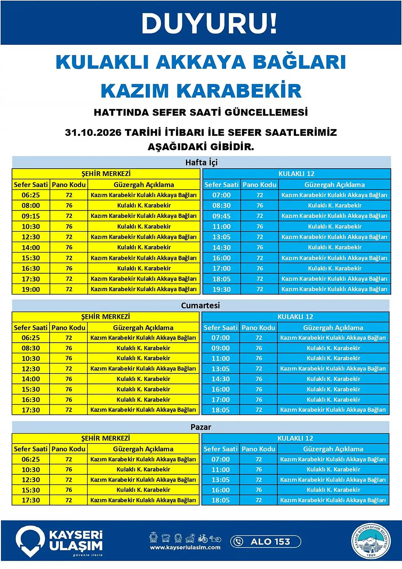 Kayseri'de toplu taşımada yeni uygulama! Bugün başladı