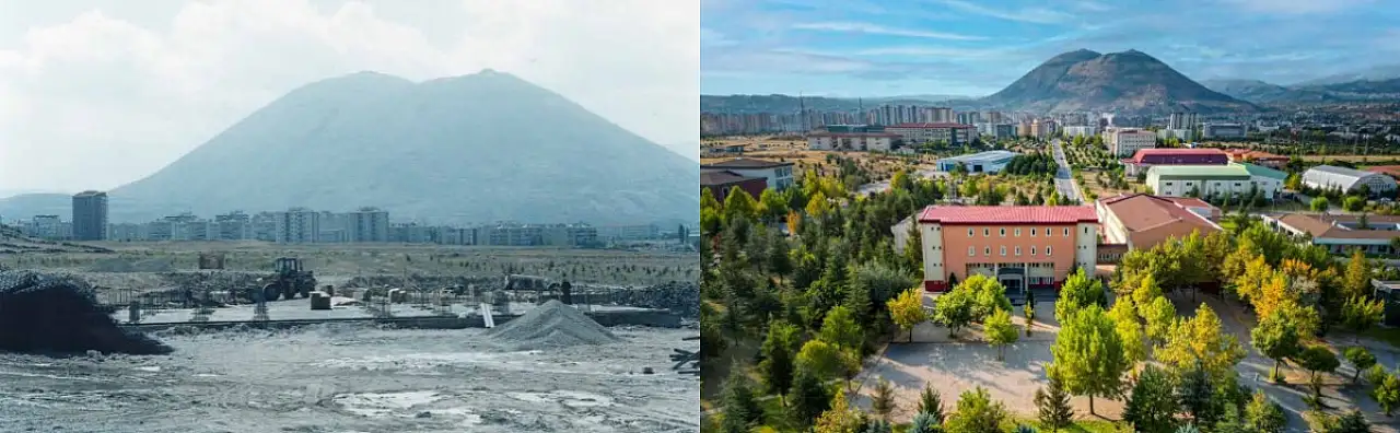 Kayseri'de dikkat çeken fotoğraflar! Arşivden çıkan fotoğraflar önceki ve sonraki halleri gözler önüne serdi