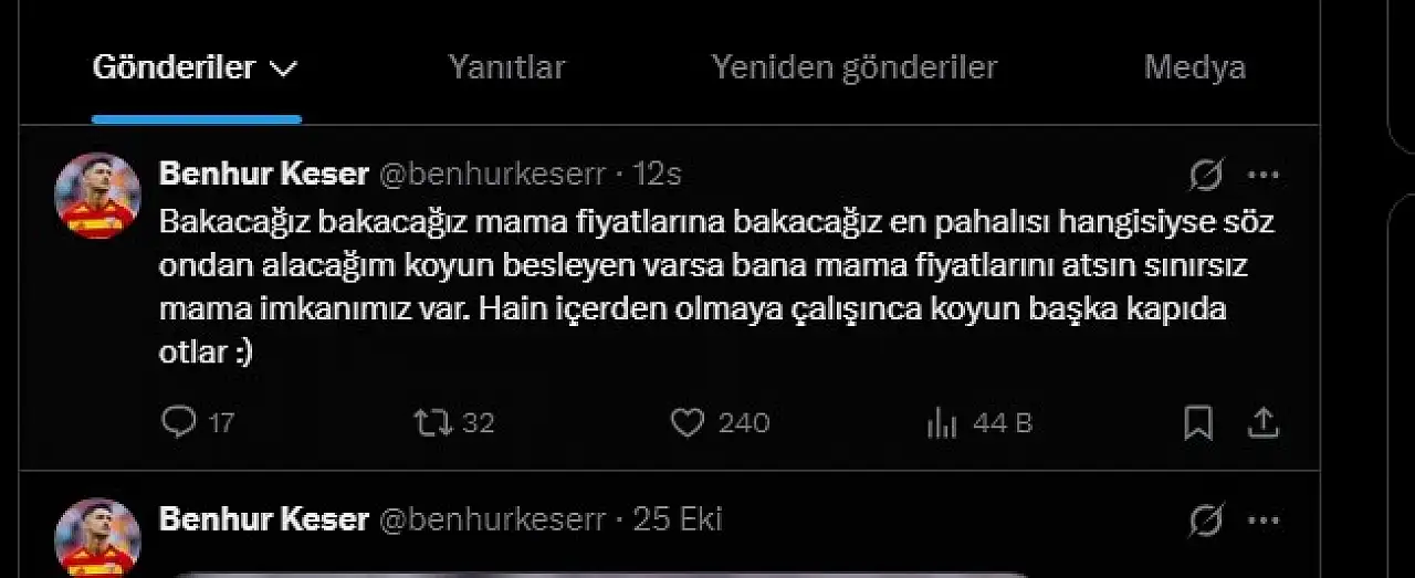 Kayserispor'daki tartışmada yeni gelişme! Paylaşımını kaldırdı