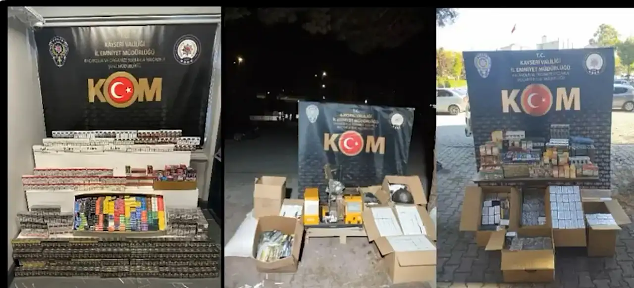 Kayseri'de fabrika gibi kaçakçılık düzeni: 3 aylık takip kelepçeyle bitti!