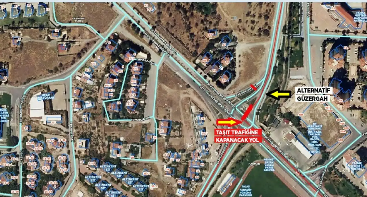 Kayseri'de sabah 07.00 itibarıyla o yol trafiğe kapatılacak