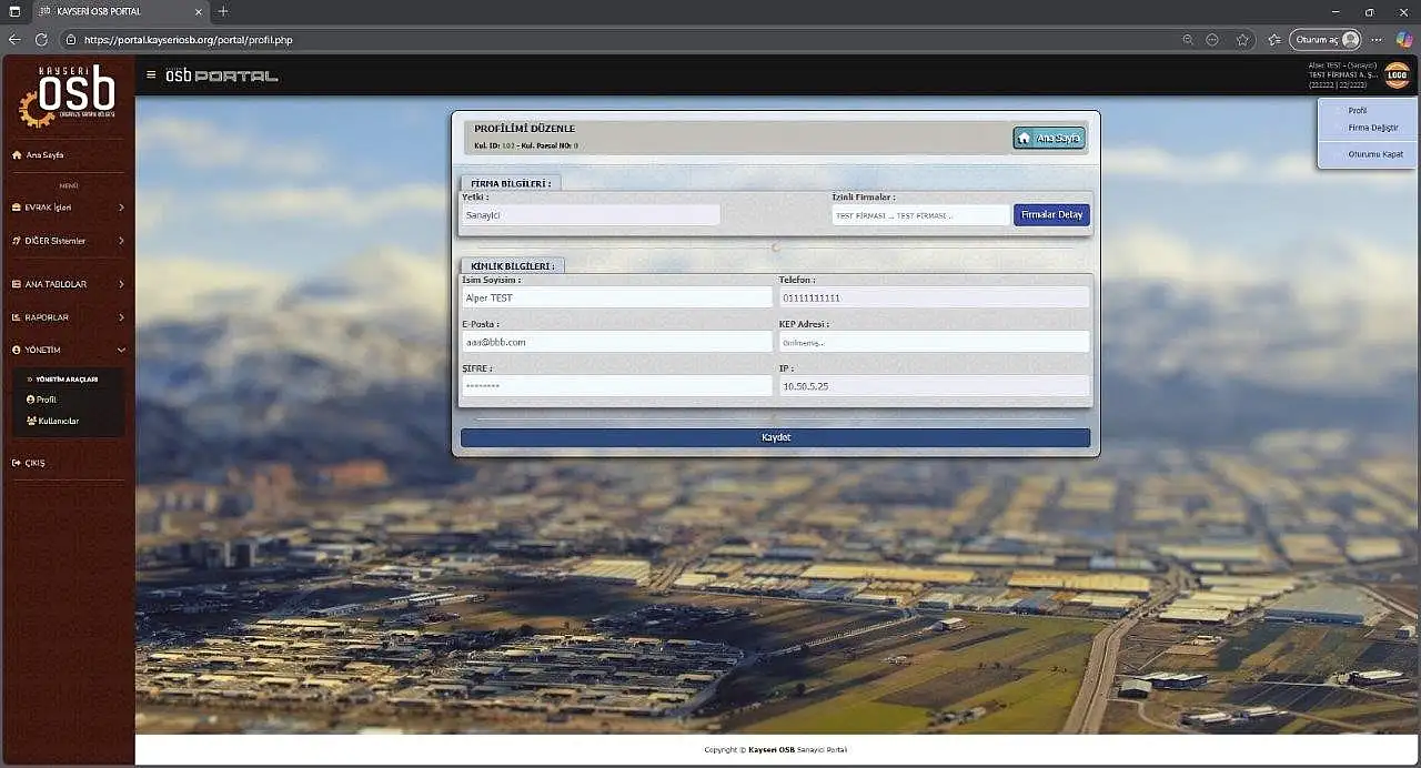 OSB'de işler artık tek tıkla yapılabilecek !