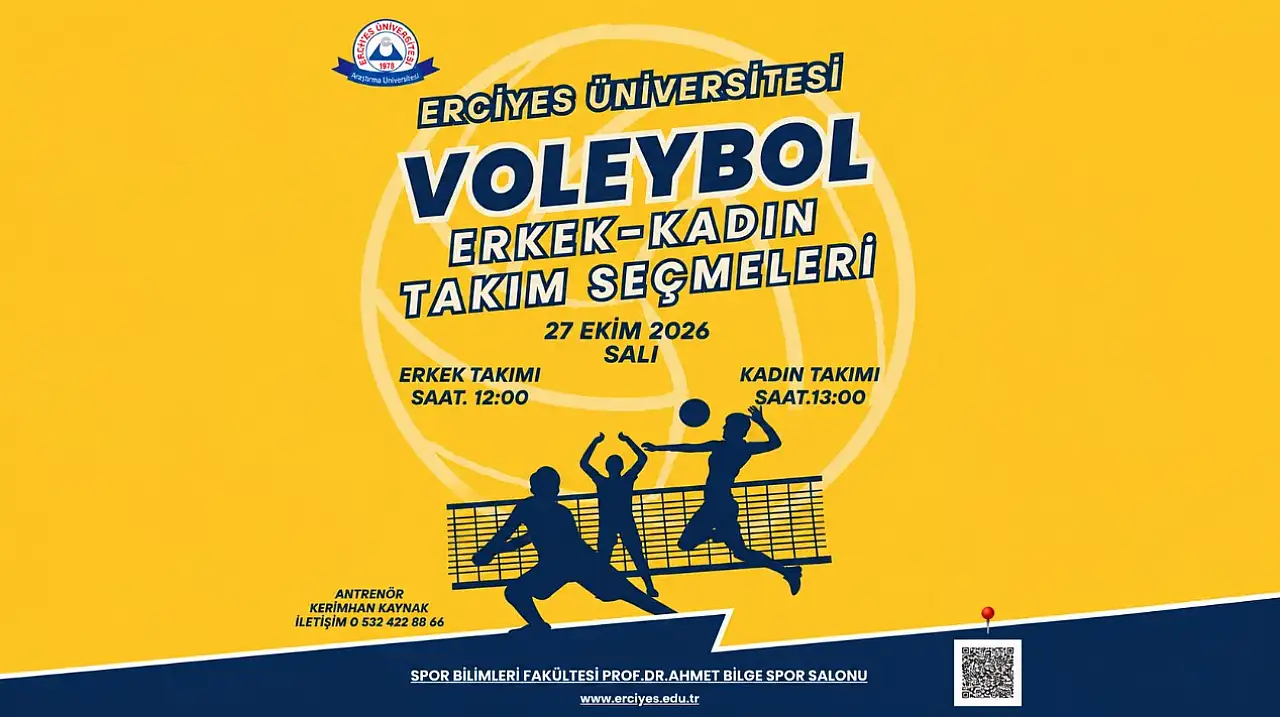 ERÜ voleybol takımlarında yer almak isteyenlere fırsat!