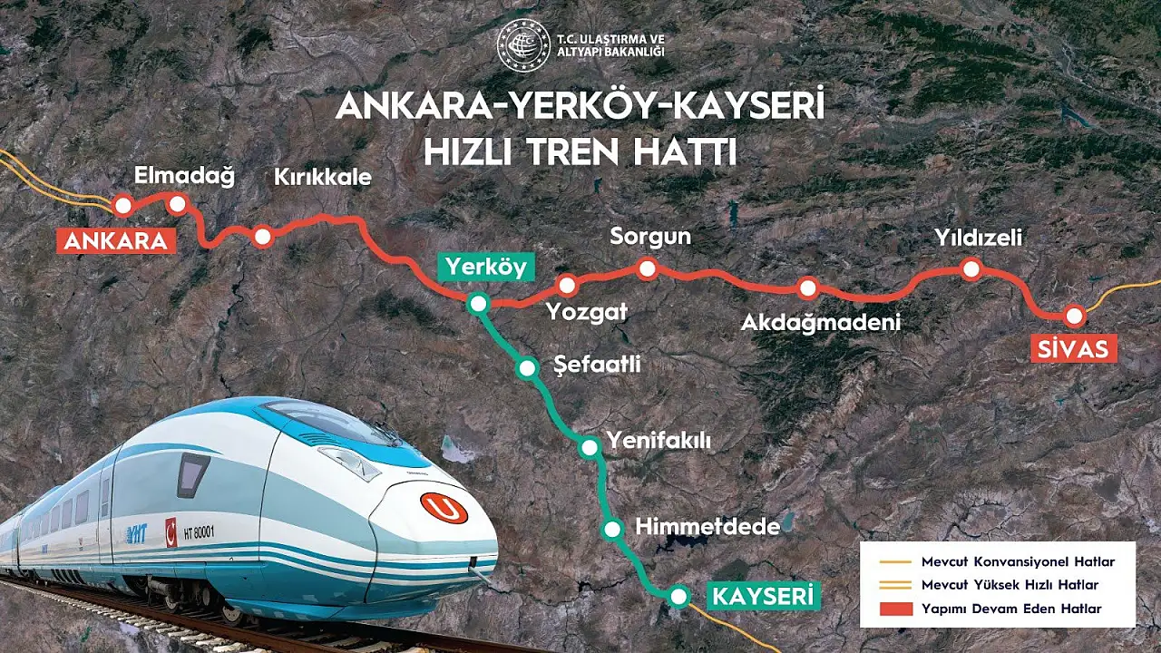 Yerköy-Kayseri Hızlı Tren Hattı bir kez daha meclis gündeminde! Bakan o tarihi işaret etti