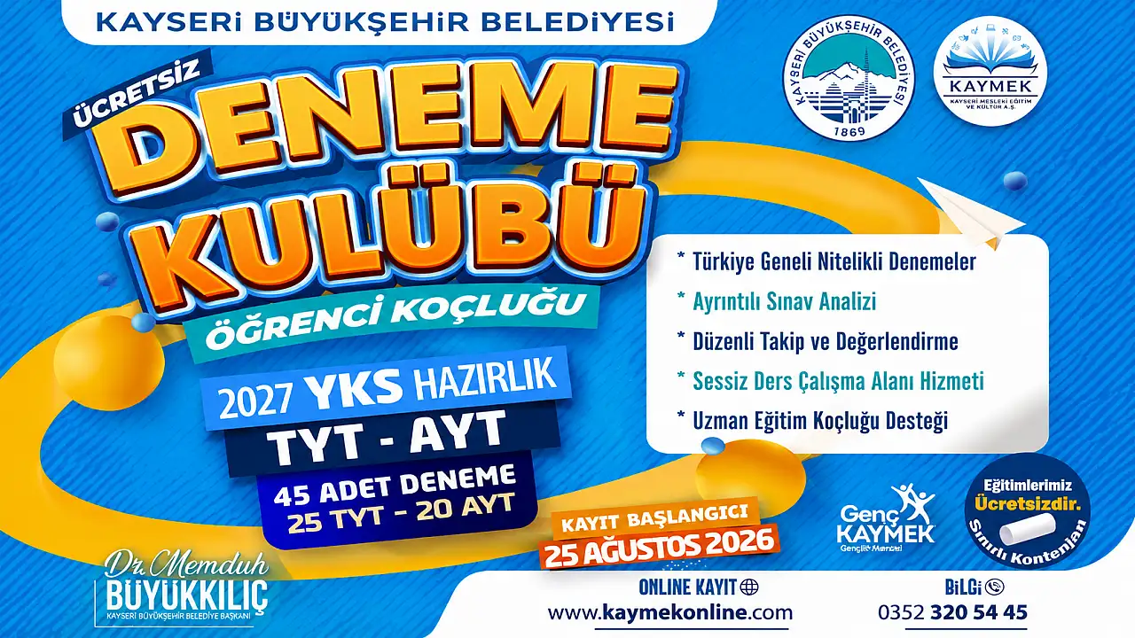 Kayseri'de sınava hazırlanan öğrencilere büyük fırsat!