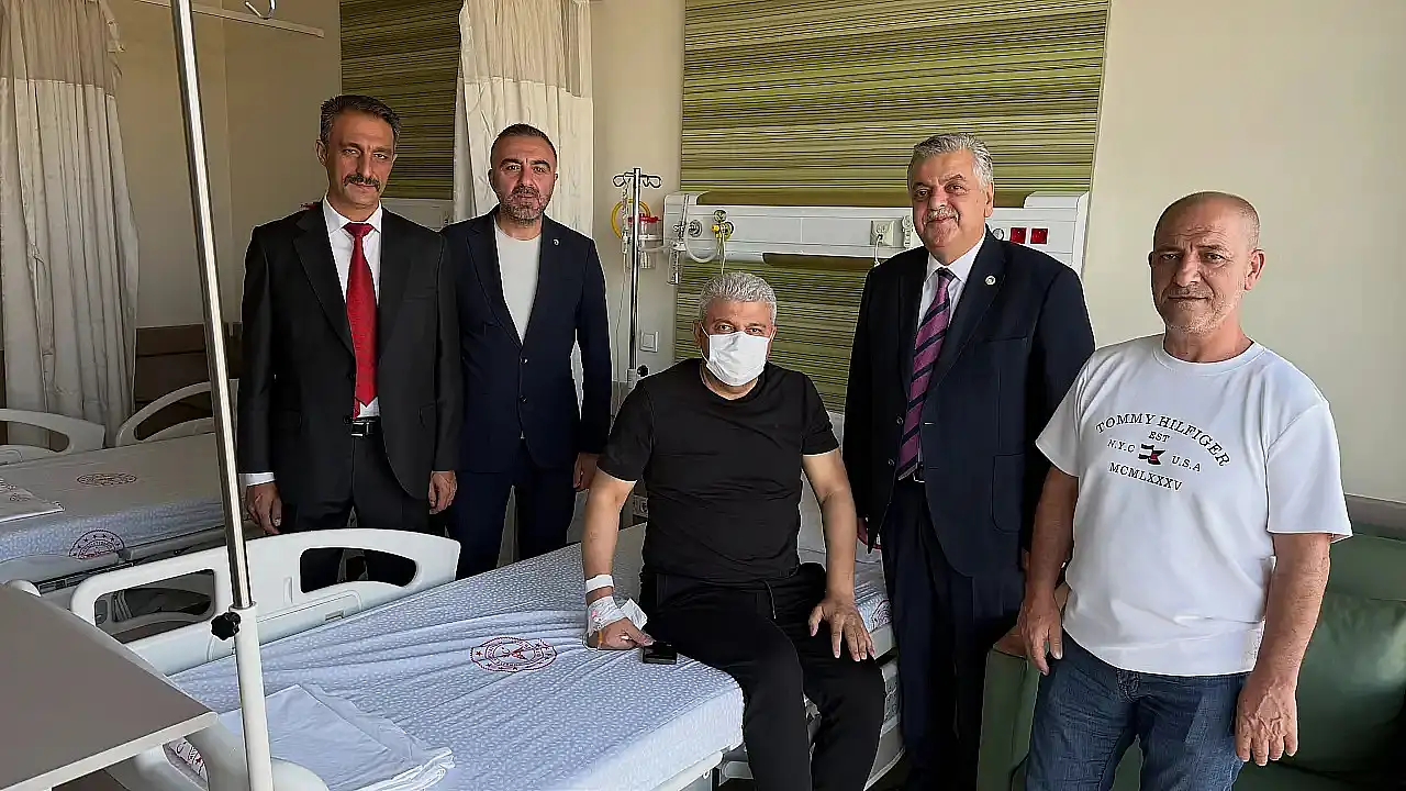 MHP'li Başkan hastaneye tedavi altına alınmıştı! İlçe yönetimi ziyaret etti