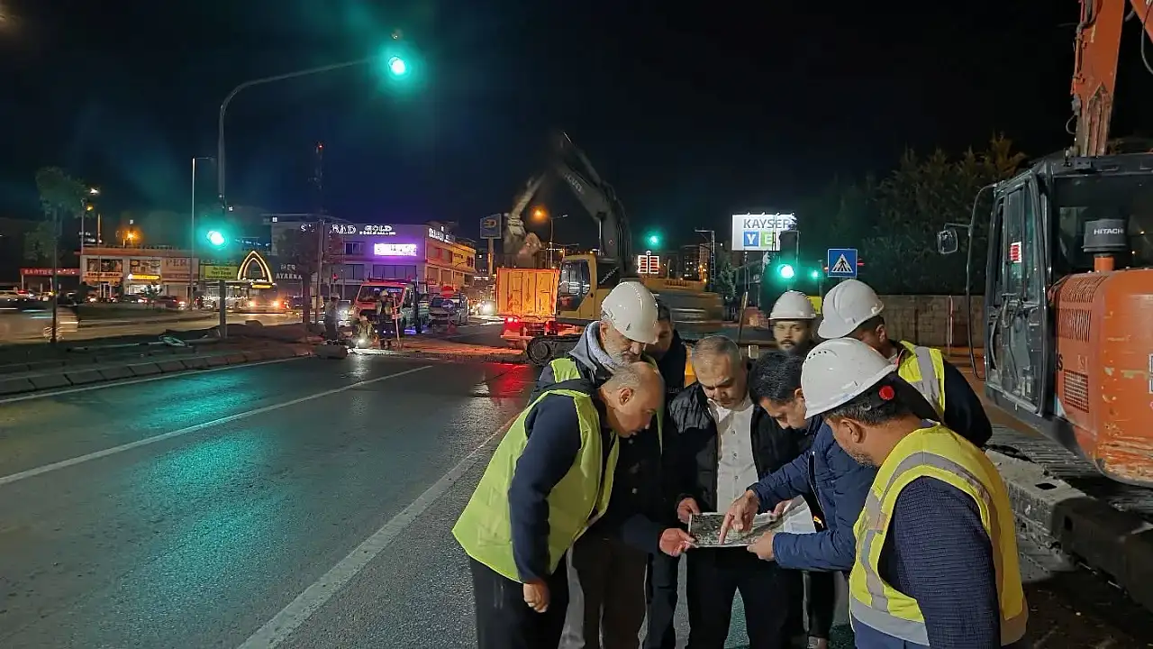 Kayseri'de gece mesaisi: KASKİ ekipleri sabaha kadar çalıştı!