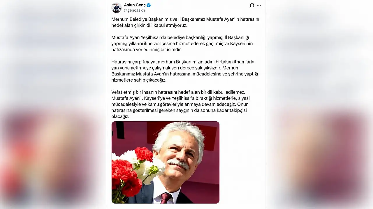 Kayseri siyasetinde Ayan tartışması! Aşkın Genç'ten dikkat çeken çıkış