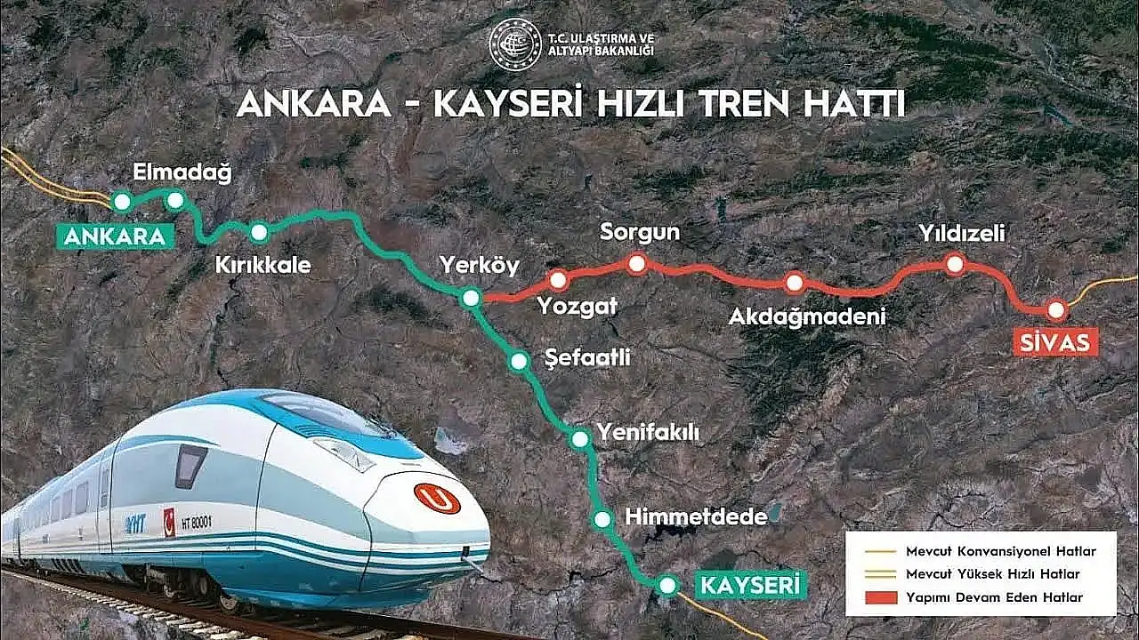 Müjdeli haber geldi! Kayseri-İzmir arası 5 saat 15 dakikaya düşecek