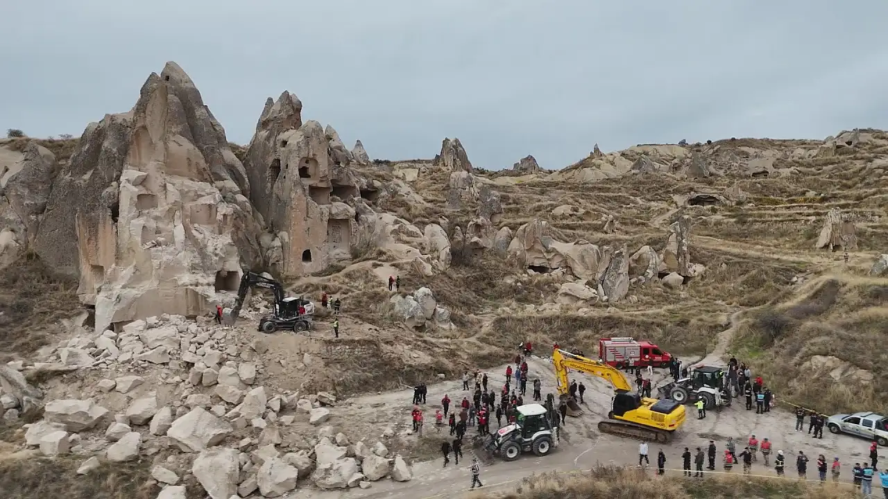 2 kişinin hayatını kaybettiği Göreme'de son durum havadan görüntülendi