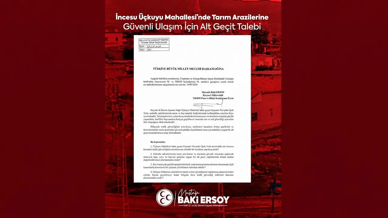 Baki Ersoy Kayseri'nin ulaşımını meclise taşıdı