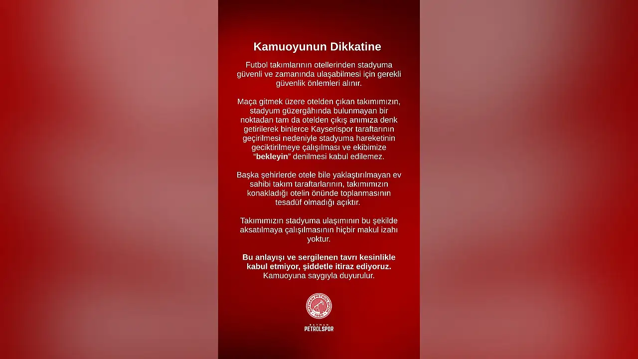 Batman Petrolspor'dan Kayserispor maçı öncesi 'geciktirme' tepkisi