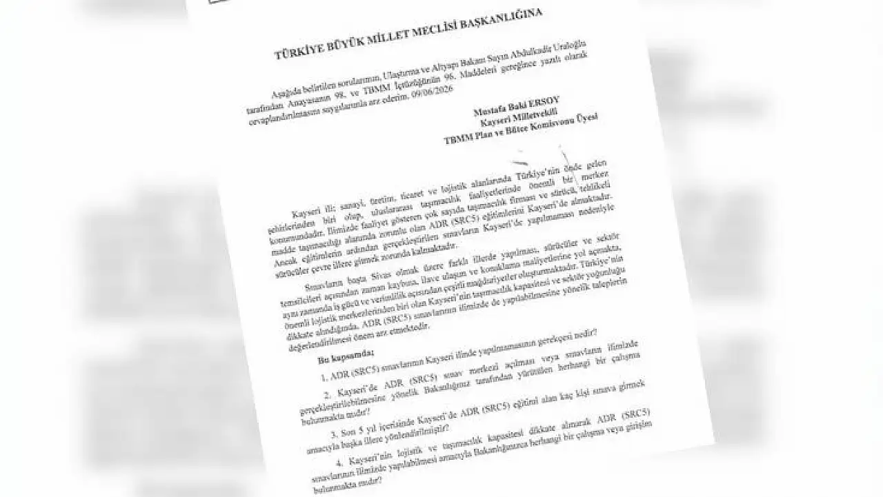 Kayserili sürücülerin sınav çilesi TBMM gündeminde
