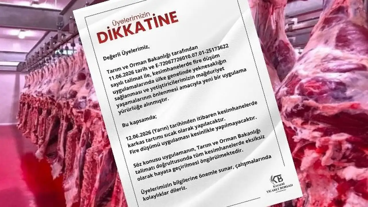 Et üreticileri dikkat: Karkas tartımında yeni dönem başlıyor