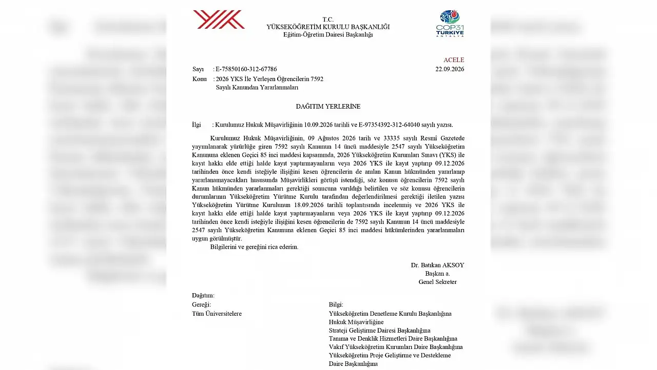 YÖK'ten üniversiteler için 'af' müjdesi