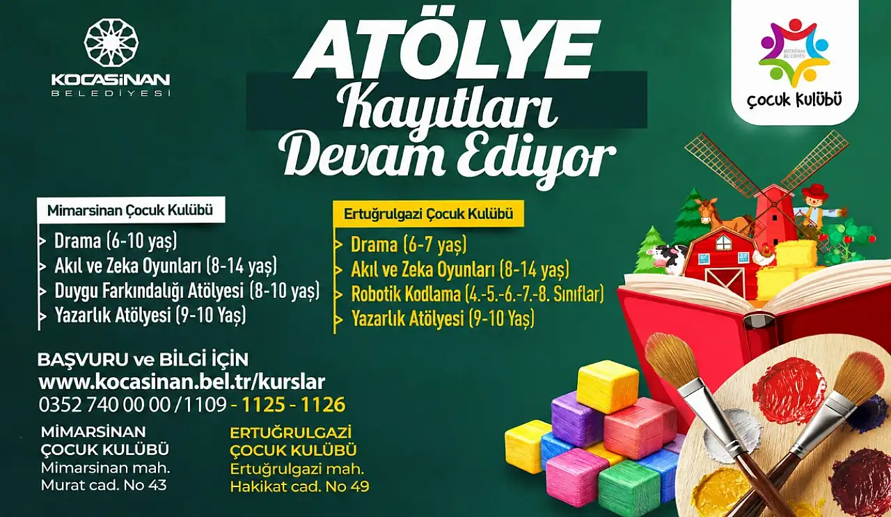 Kocasinan'da çocuklar için yeni dönem kayıtları devam ediyor