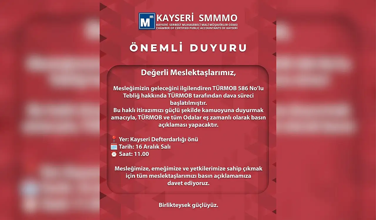 Mali müşavirlerden eş zamanlı basın açıklaması!
