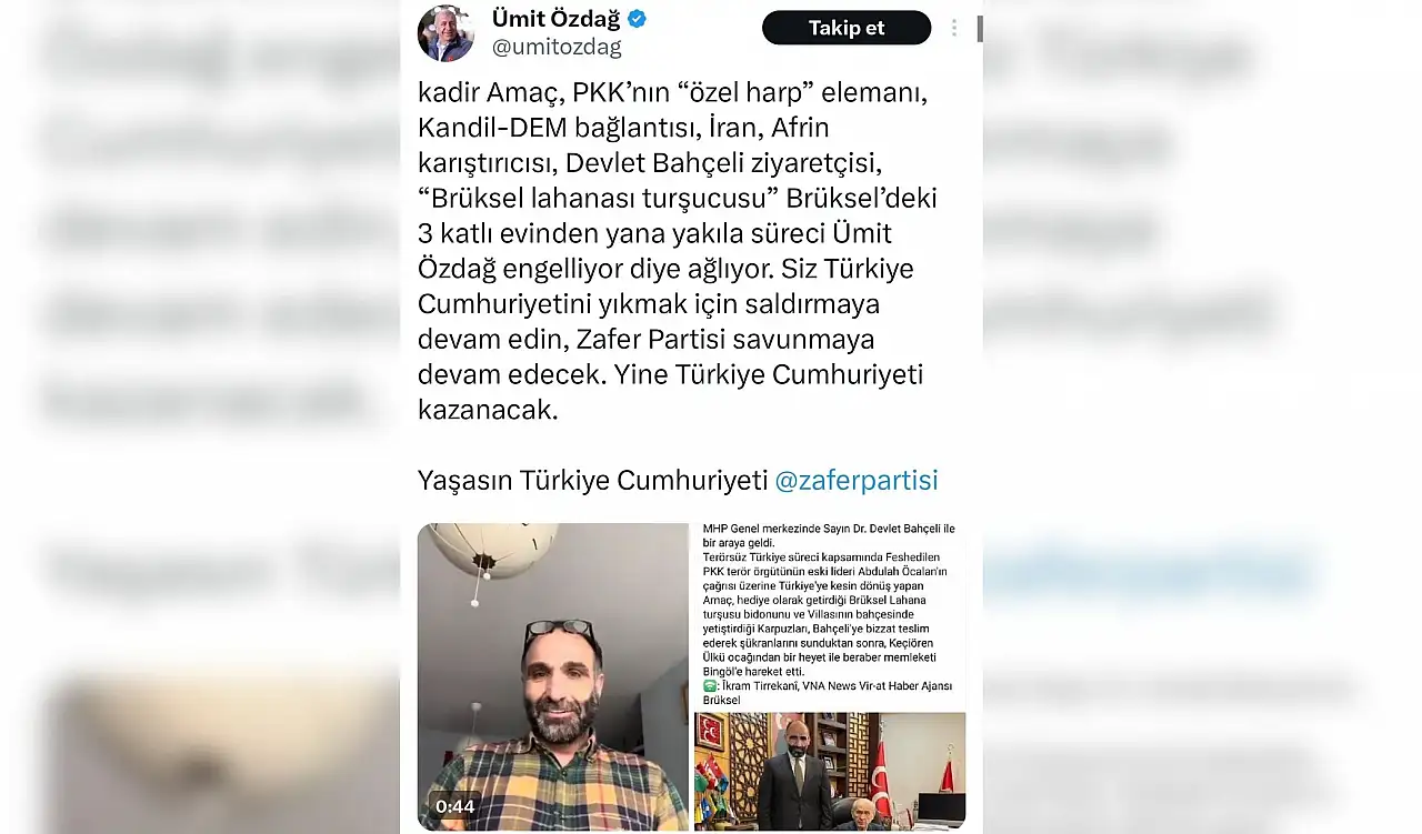Ümit Özdağ'ın paylaştığı fotoğraf montaj çıktı!