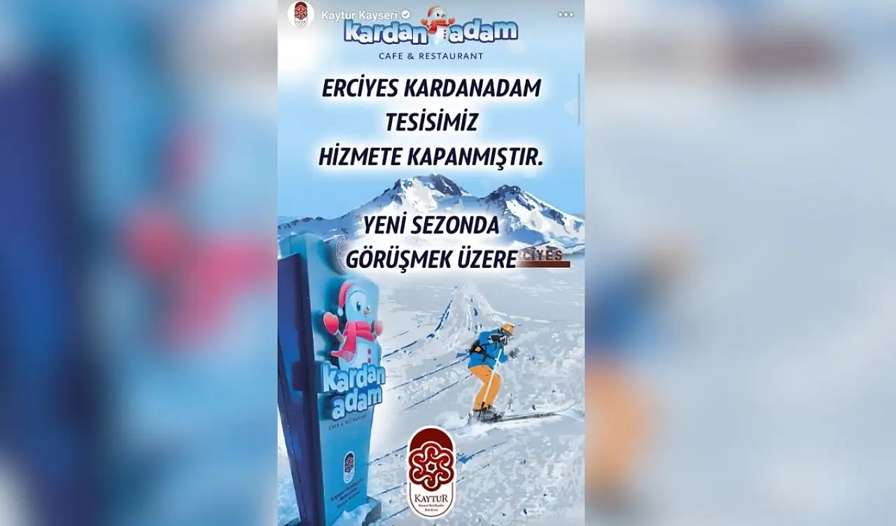 Erciyes'teki dev tesis sezonu kapattı!