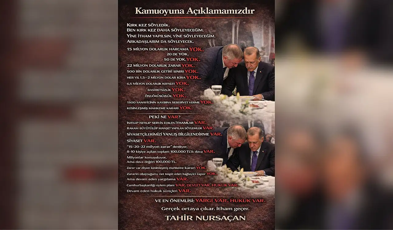Tahir Nursaçan: Gerçek ortaya çıkar, itham geçer