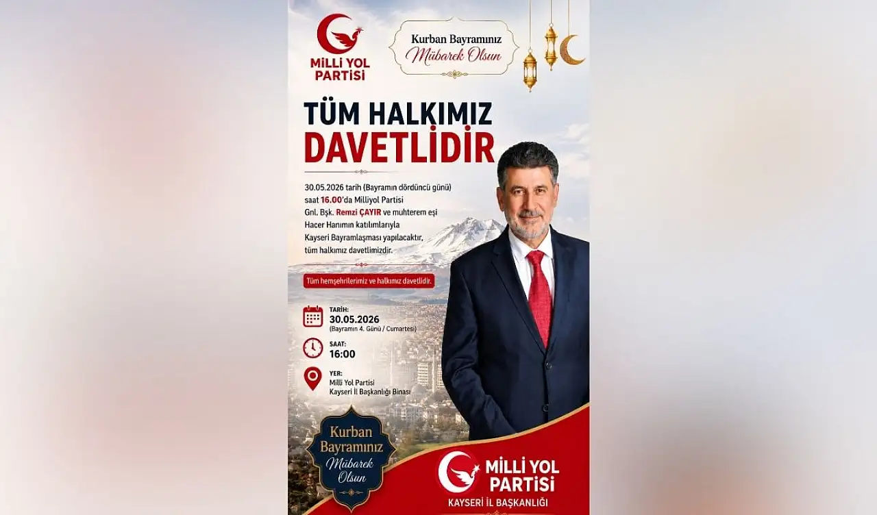 Genel Başkan eşi ile bugün Kayseri'ye geliyor