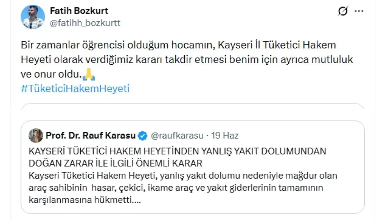 Ünlü hukukçudan Kayseri'deki öğrencisine övgü
