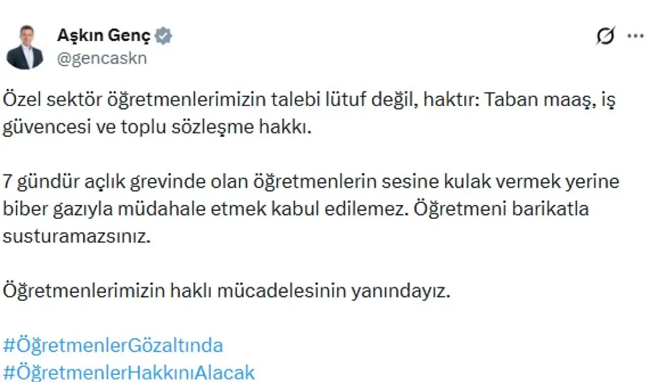 Genç: Öğretmeni barikatla susturamazsınız