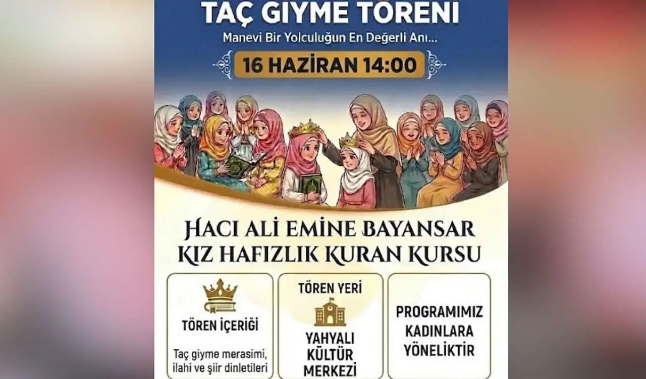 Yahyalı'da hafızlara tören düzenleniyor:Taç giyecekler