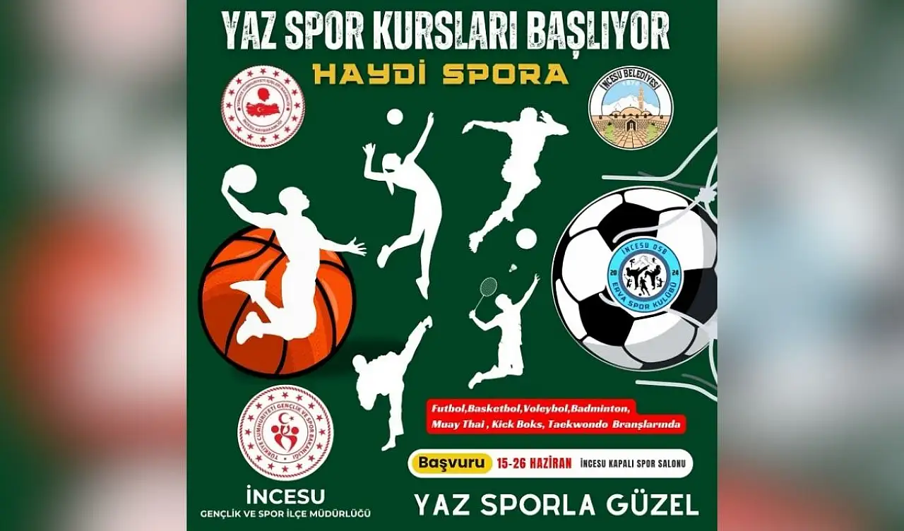 İncesu'da yaz spor kursları başlıyor!