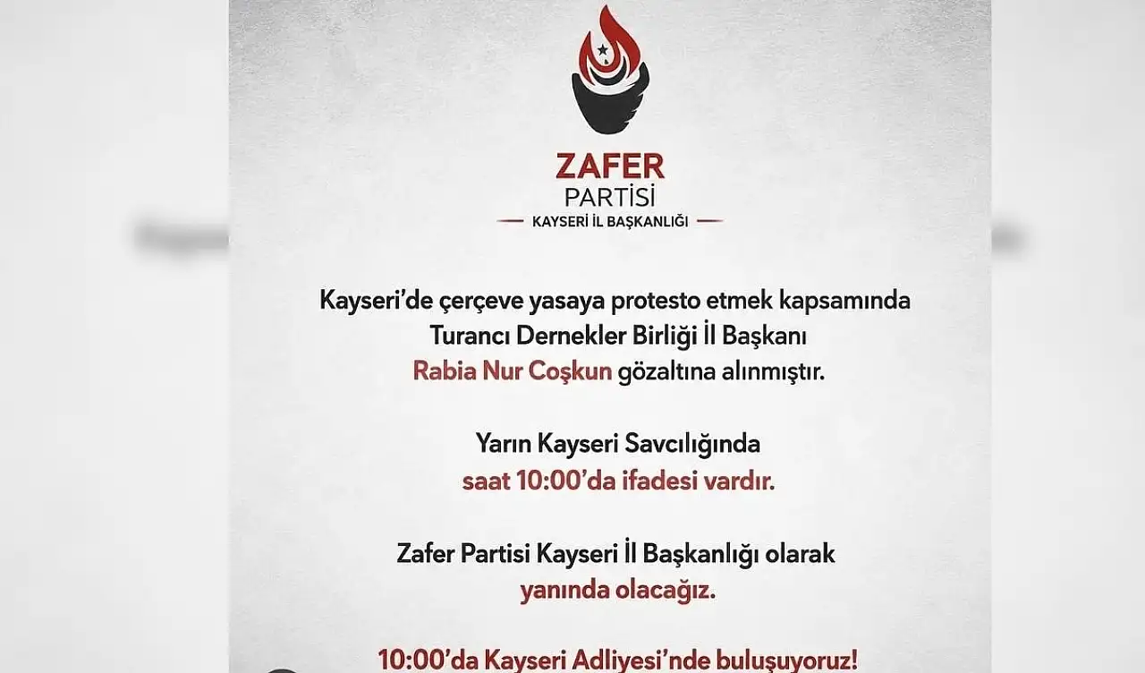 Kayseri meydanında konuşma yapmıştı! Gözaltına alındı