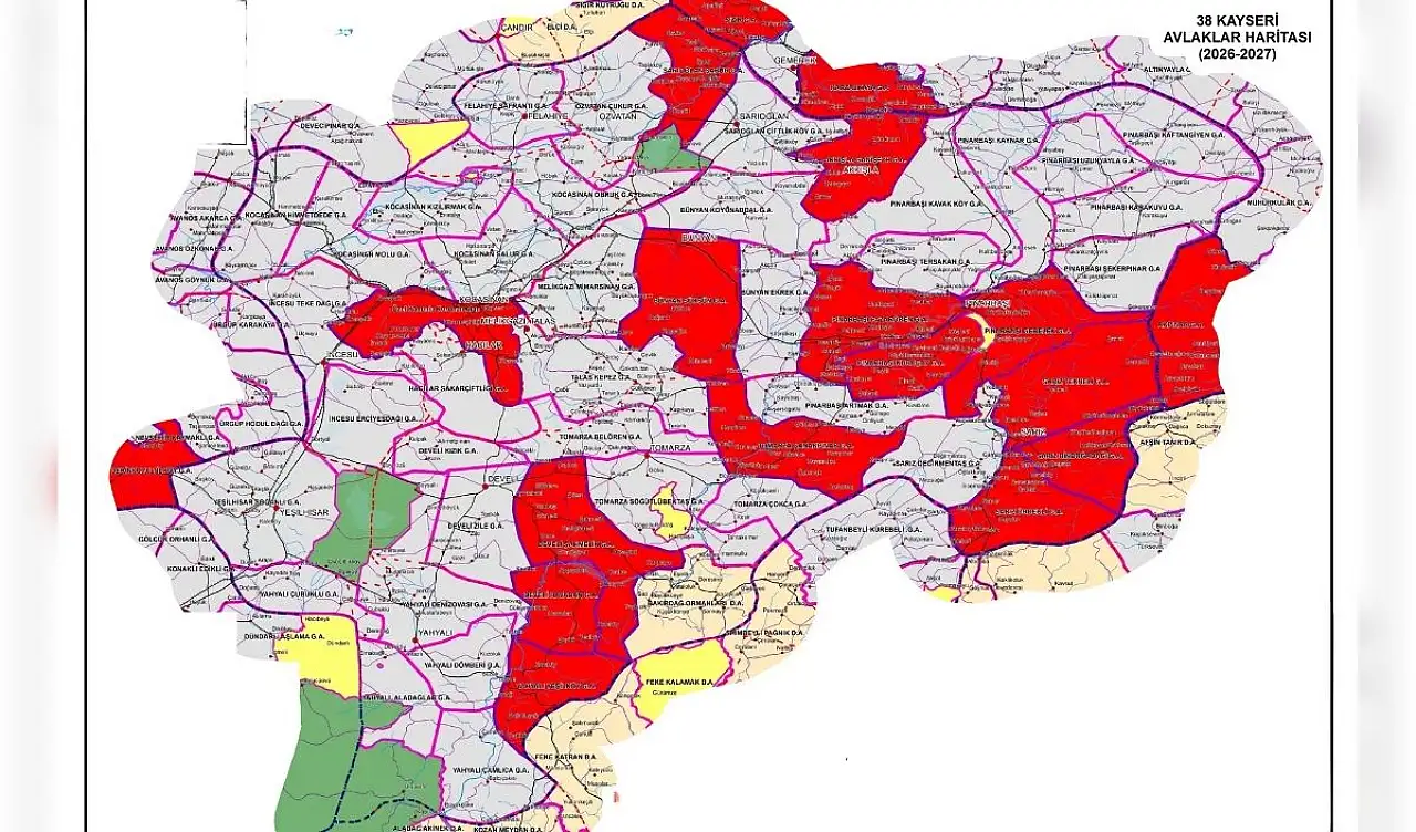 Kayseri için harita yayınlandı! Yasaklanan bölgeler belli oldu