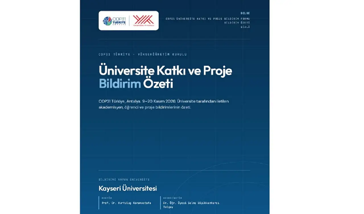 Kayseri Üniversitesi'nden küresel iklim mücadelesine katkı!