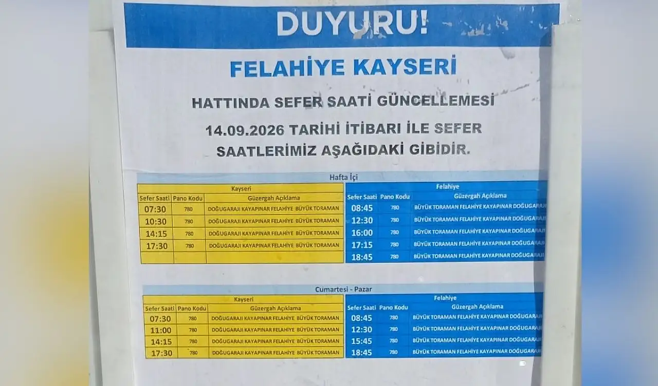 Kayseri'de toplu ulaşım kullananlar dikkat! Sefer saatleri değişiyor